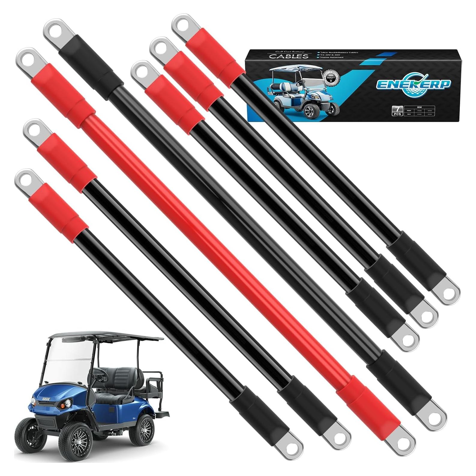 Cables de Batería EZGO 4 AWG Kit 7 PCS para Carro de Golf