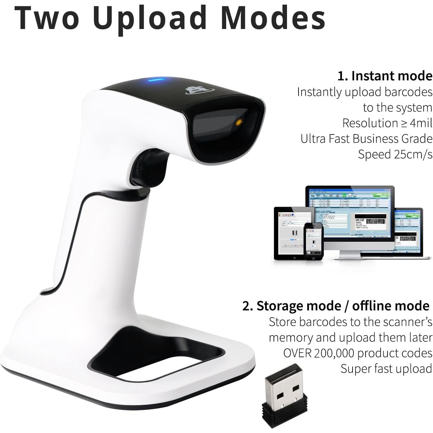 Escáner de Códigos de Barras Inalámbrico ScanAvenger 1D&2D