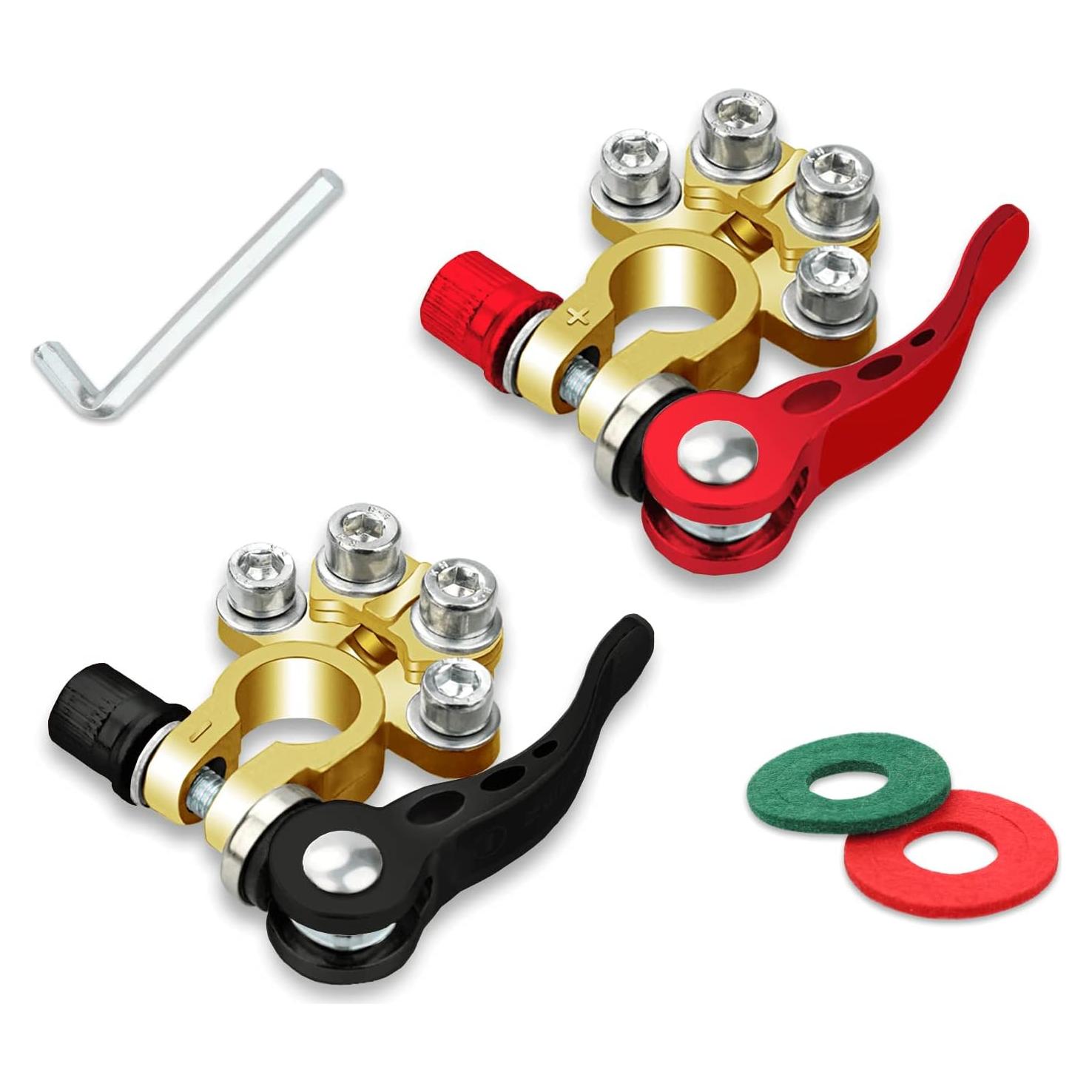 Conectores de terminal de batería ZONBANG 4 vías cobre 2PCS