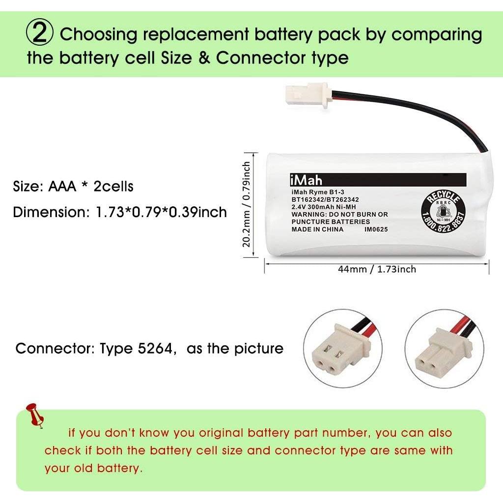 Baterías Inalámbricas iMah BT162342/BT262342 2x300mAh AAA