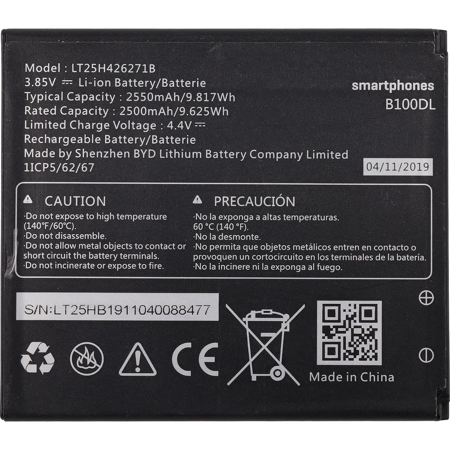 Batería Recargable LT25H426271B para Smartphone Cricket Icon U304AA