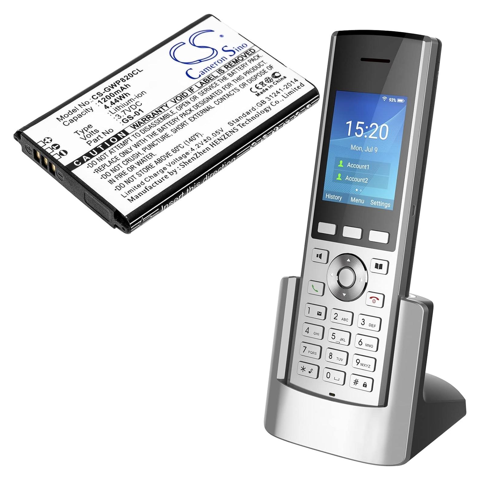 Batería Li-ion 1200mAh GS-01 para Grandstream WP820 WP810 DP730
