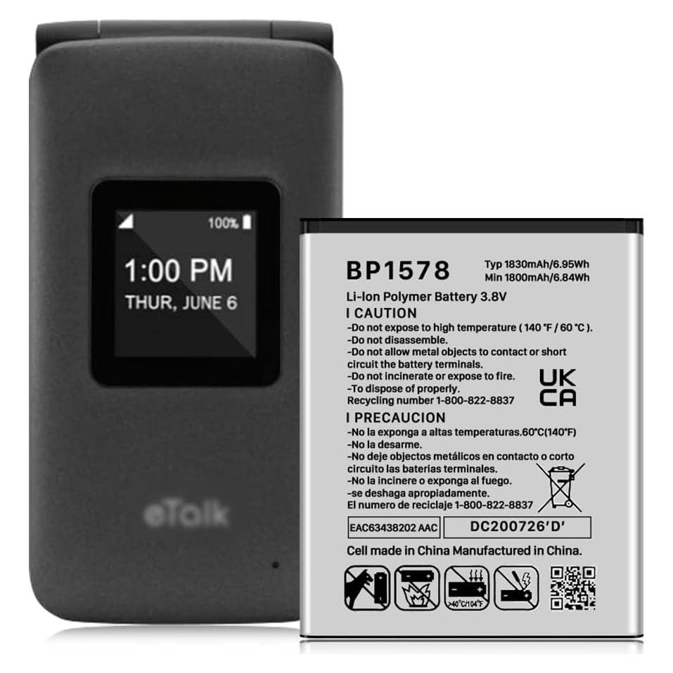 Batería de Reemplazo BP1578 1800mAh para Verizon Kazuna