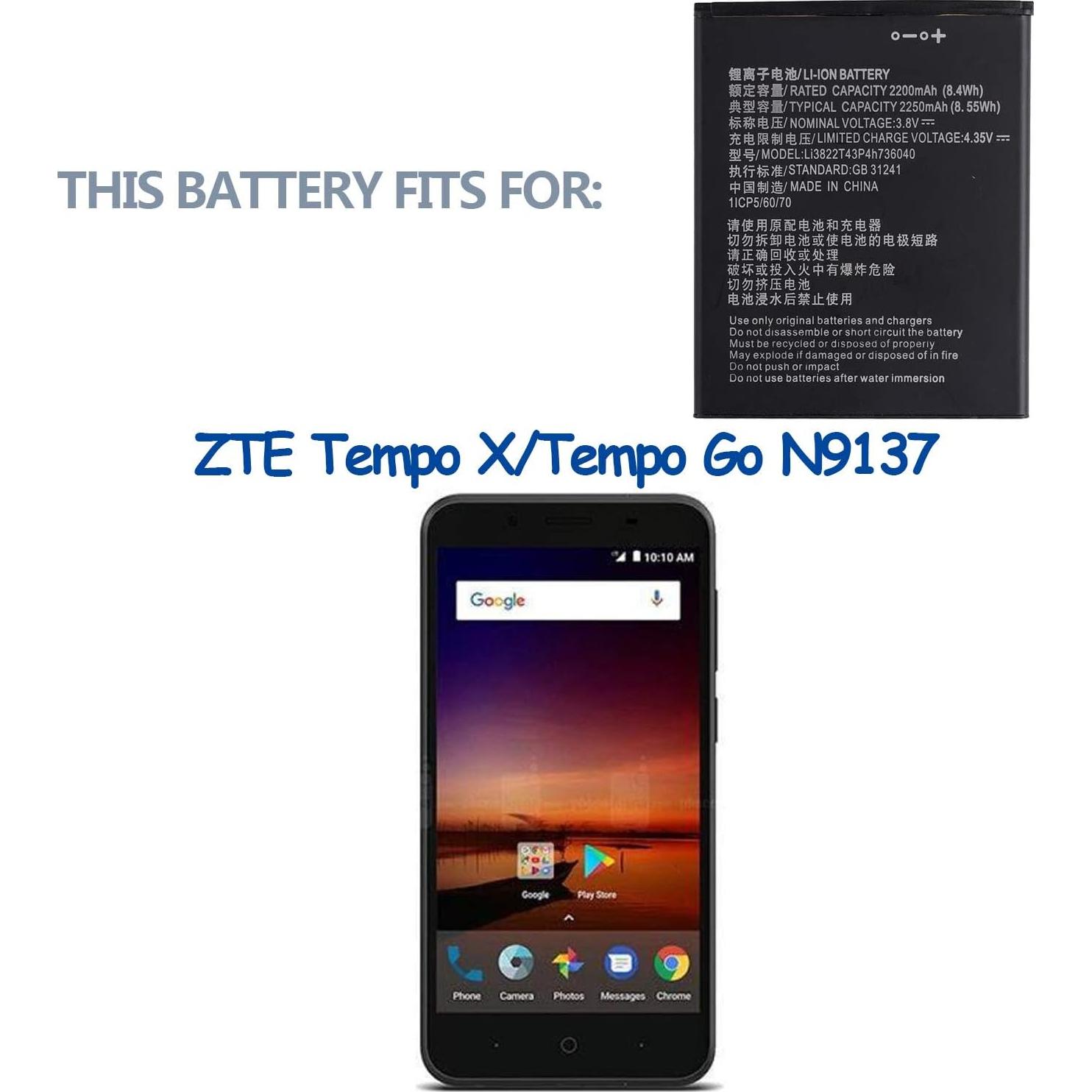 Batería Li-Polímero 2200mAh ZTE Tempo X/Go N9137