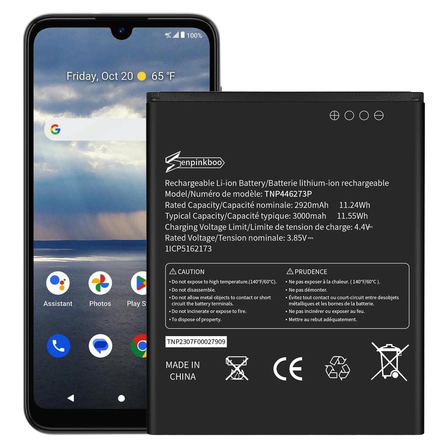 Batería de Reemplazo TNP446273P 3000mAh para Cricket Debut S2