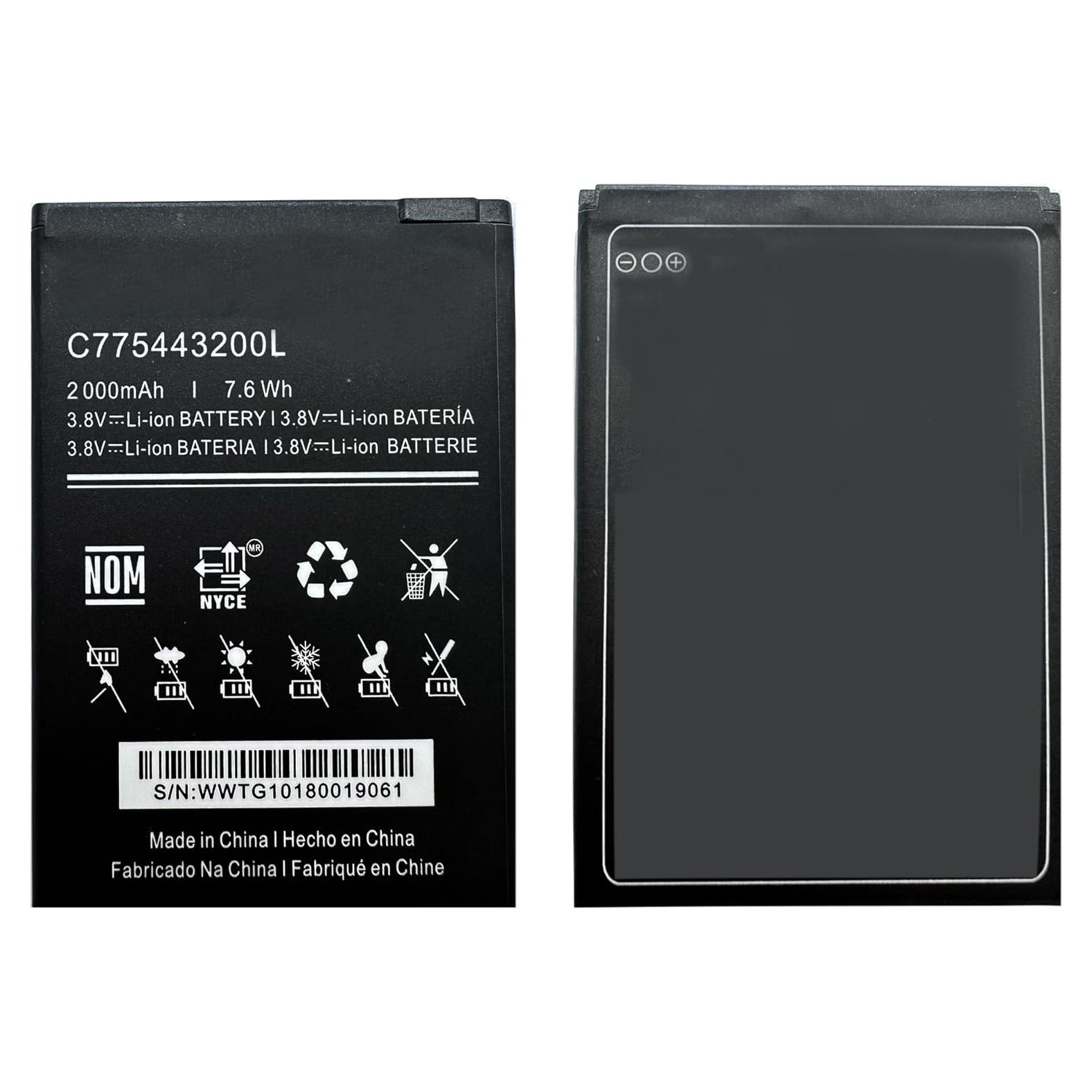 Batería de Reemplazo 2000mAh C775443200L para BLU C5L