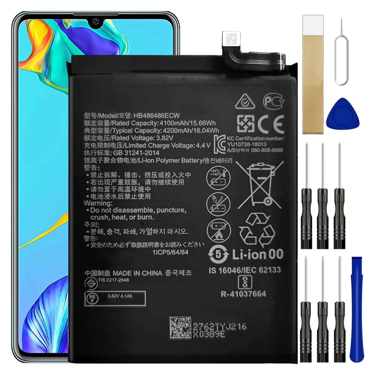 Batería de Reemplazo WUHAO HB486486ECW para Huawei P30 Pro