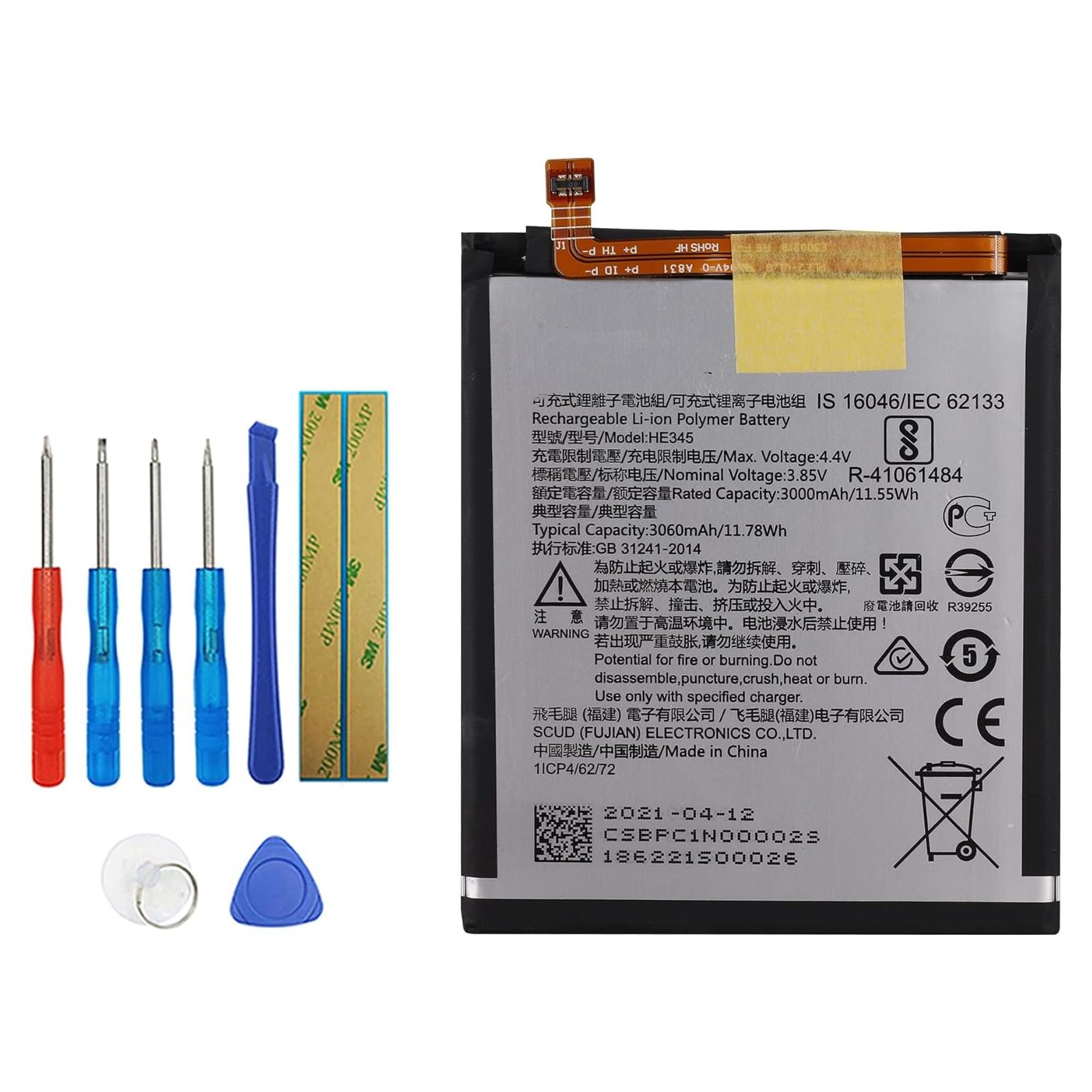 Batería de Reemplazo HE345 para Nokia 6.1 2018 3000mAh