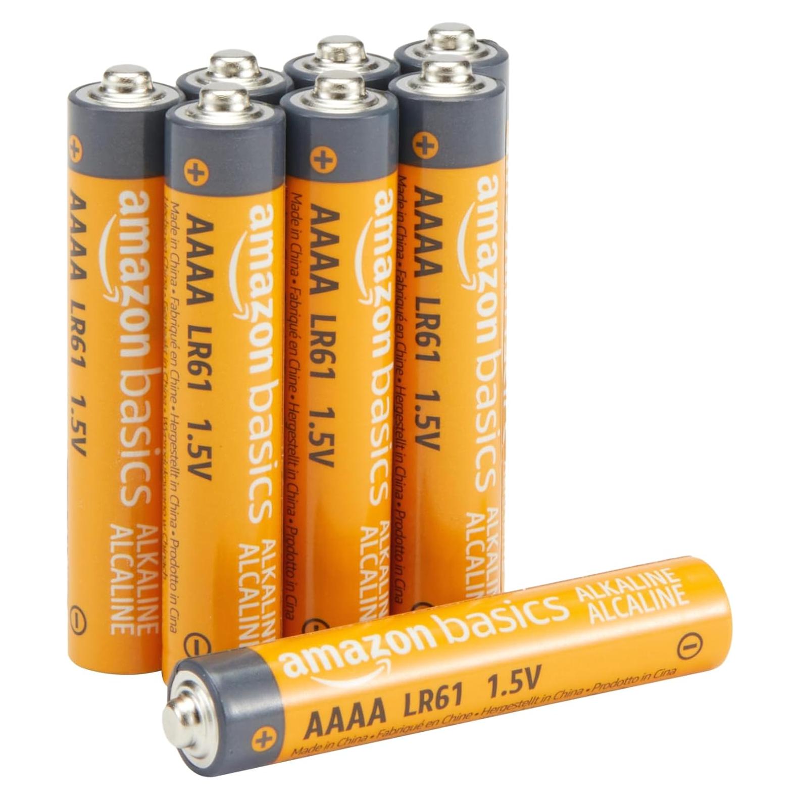 Paquete de 8 Baterías Alcalinas AAAA Amazon Basics 1.5V