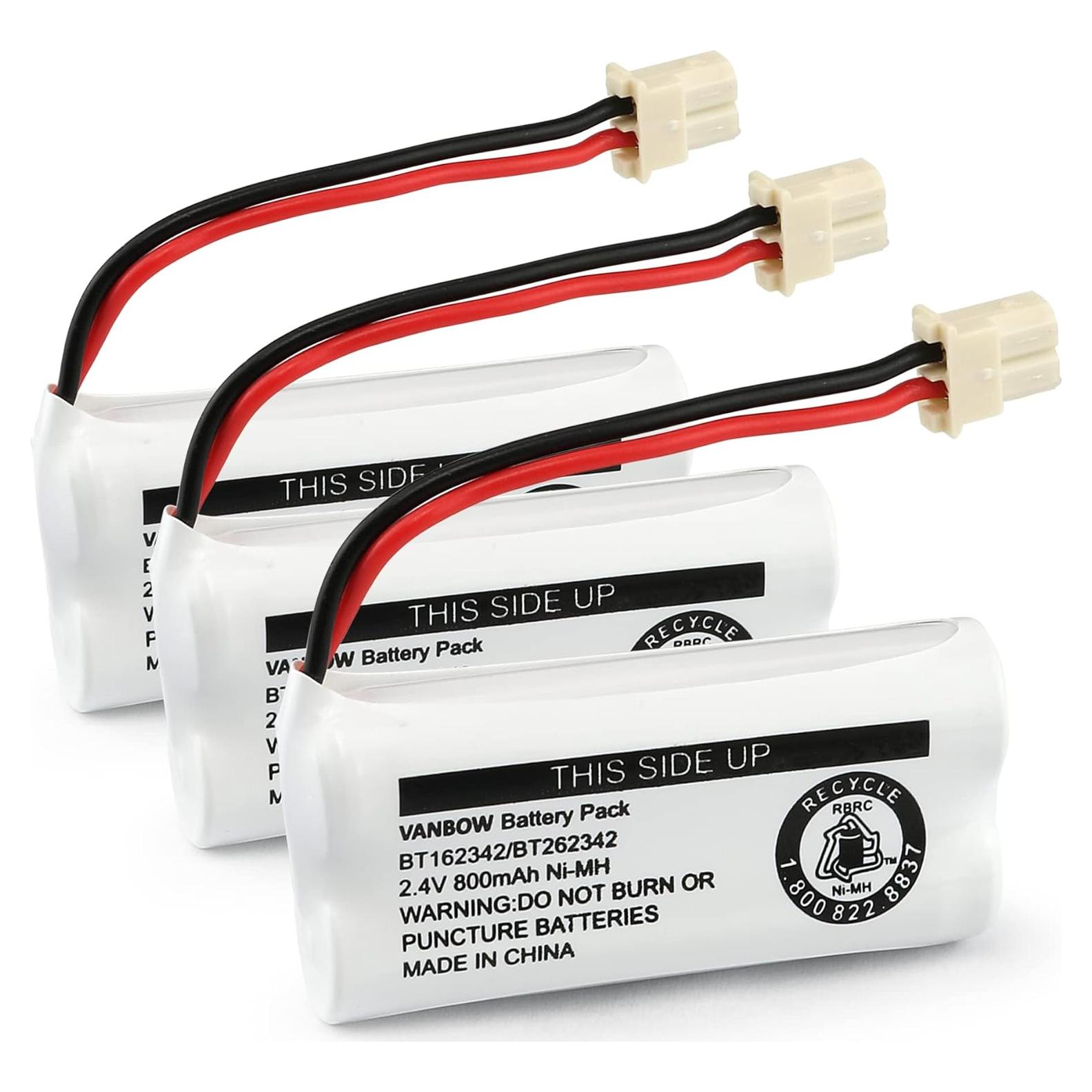 Batería Inalámbrica VANBOW 2.4V 800mAh Ni-MH Paquete 3