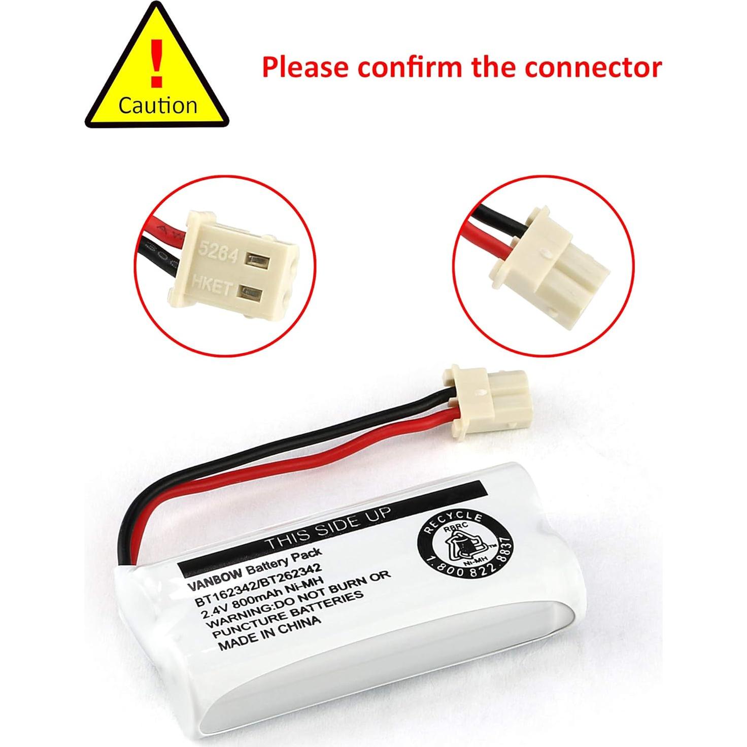 Batería Inalámbrica VANBOW 2.4V 800mAh Ni-MH Paquete 3