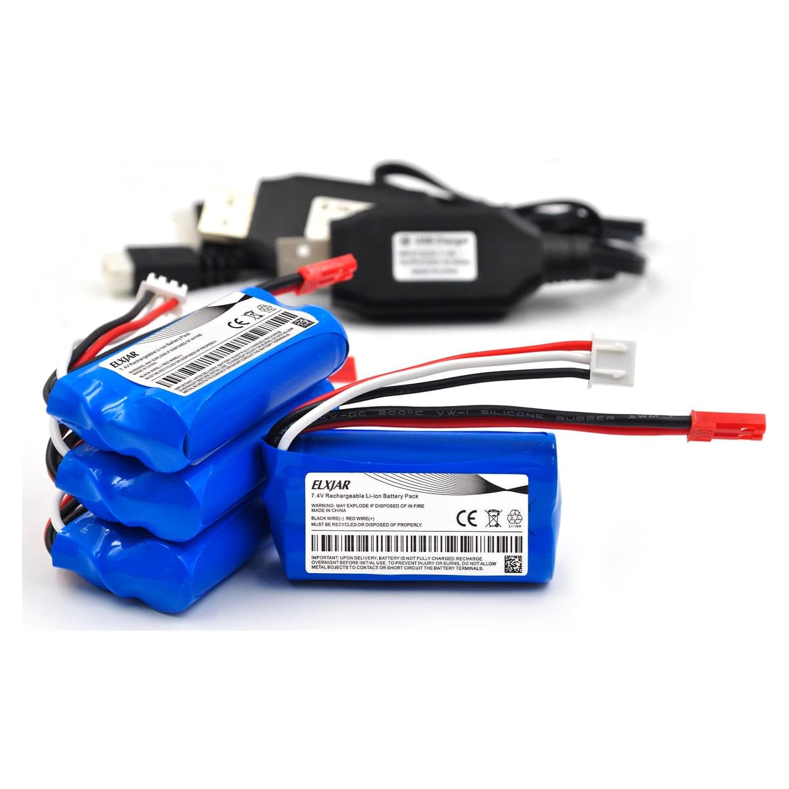 Batería Li-ion 7.4V 700mAh Elxjar para coches y drones RC