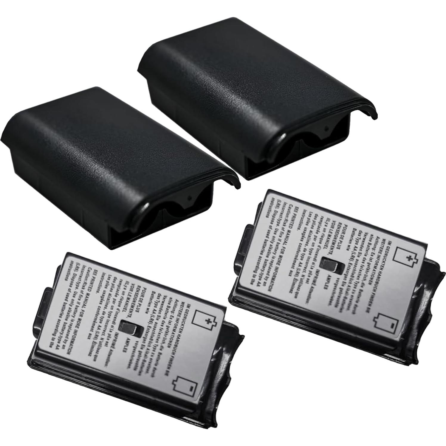 10 Cubiertas de Batería Reemplazo para Controlador Xbox 360 Negro