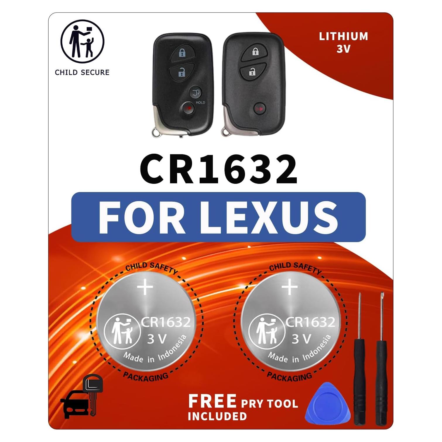 Baterías CR1632 para llaves Lexus - 2 unidades - BBXSA