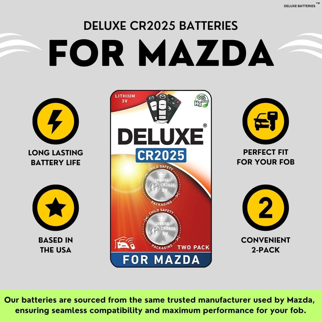 Baterías de Reemplazo Deluxe CR2025 para Llave Remota Mazda
