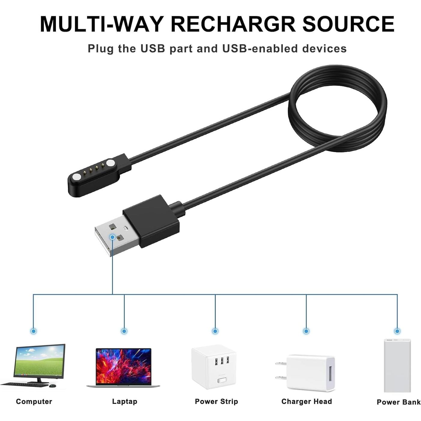 Cable de Carga Magnético Meliya 1.01m para Auriculares y Relojes