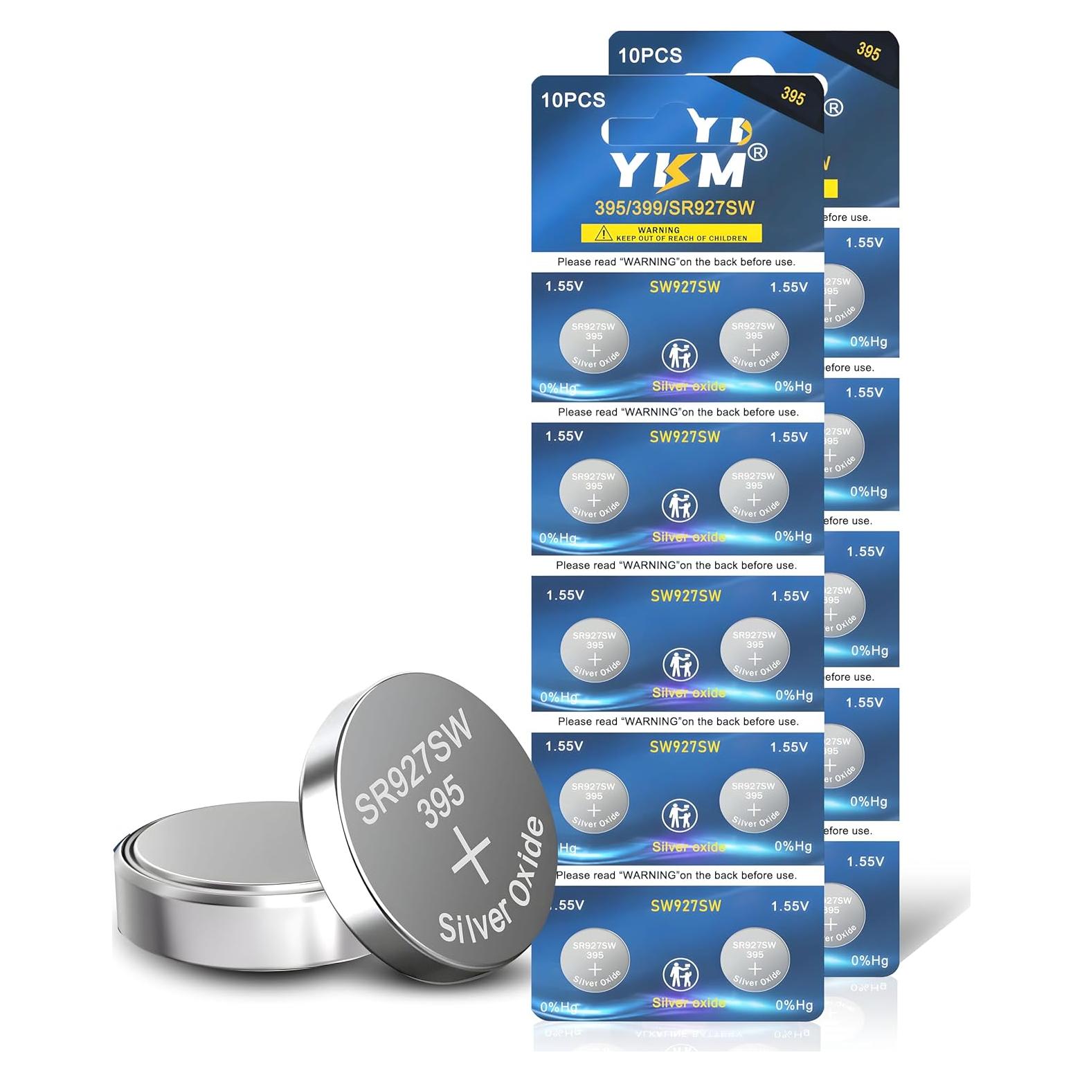 Baterías de Óxido de Plata YKM 395/399 AG7 20 Unidades 1.55V