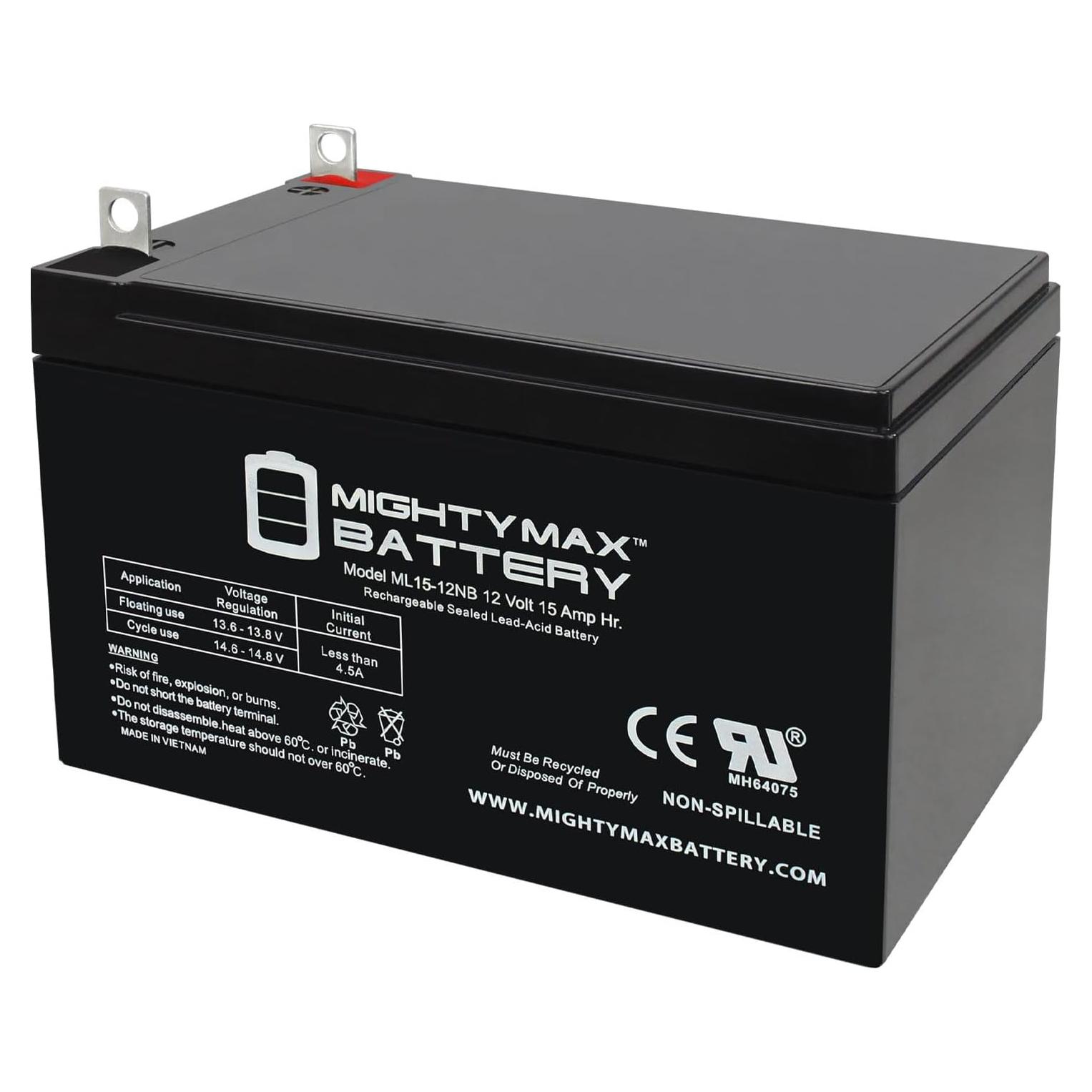 Batería Mighty Max ML15-12NB 12V 15AH SLA Recargable