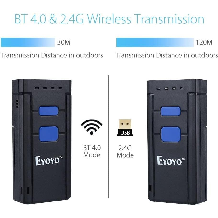 Escáner de Código de Barras Inalámbrico Eyoyo EY-2877CCD