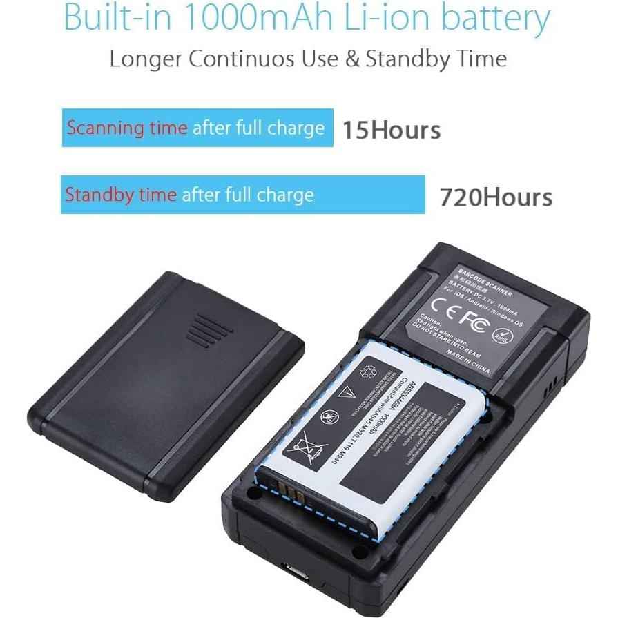 Escáner de Código de Barras Inalámbrico Eyoyo EY-2877CCD