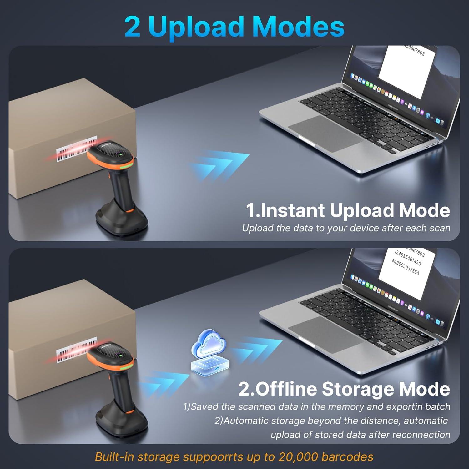 Escáner de Código de Barras Inalámbrico AGPTEK 2D/1D Bluetooth