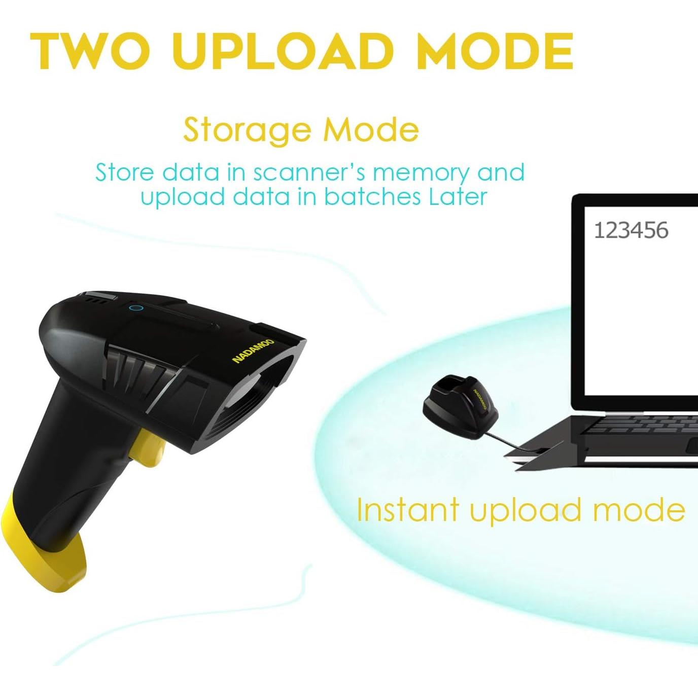 Escáner de Código de Barras Inalámbrico NADAMOO Bur3105 400m