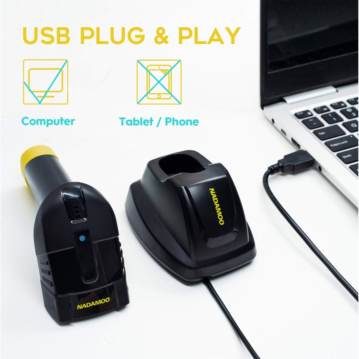 Escáner de Código de Barras Inalámbrico NADAMOO Bur3105 400m