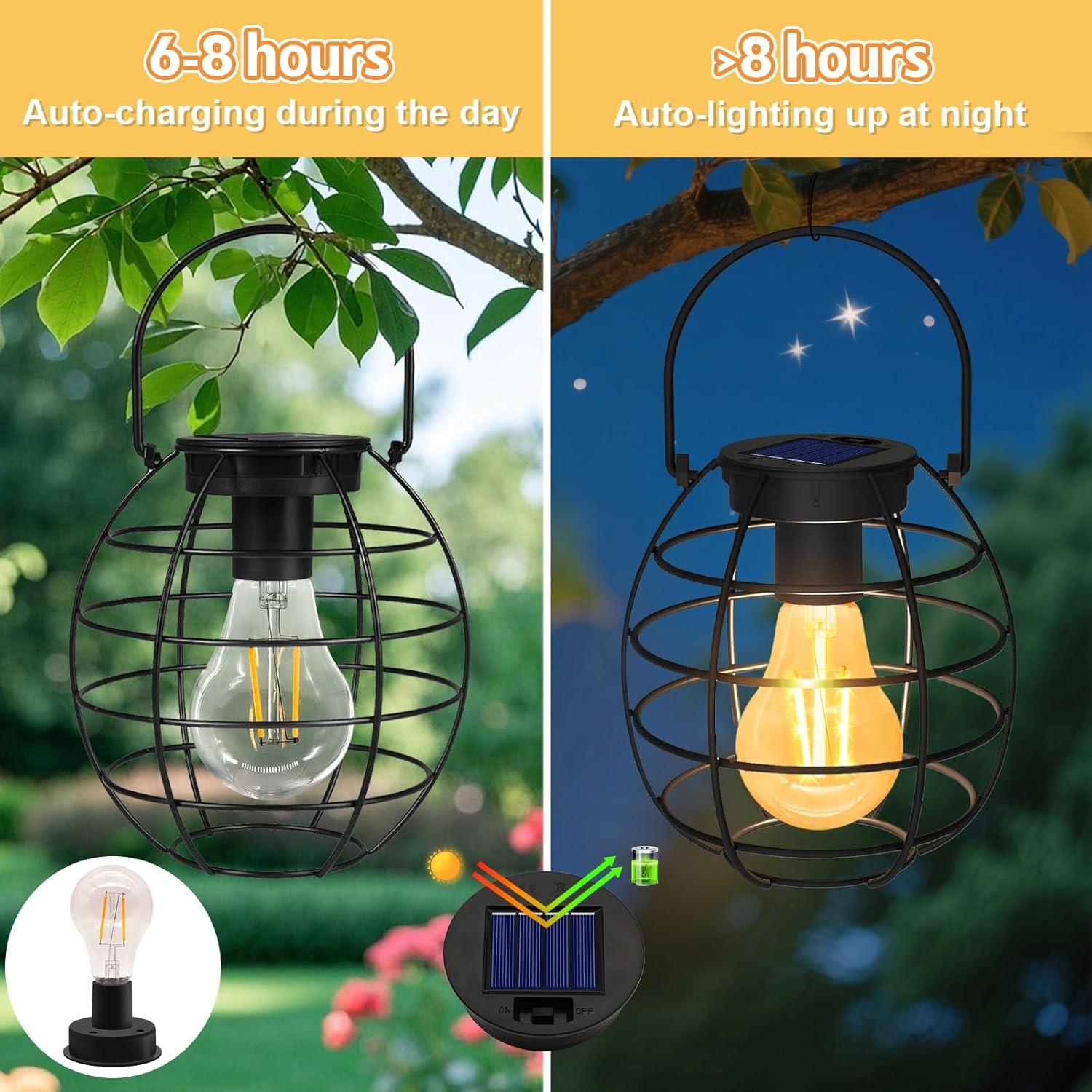 Paquete de 4 partes superiores de luz solar Yulloyello IP55