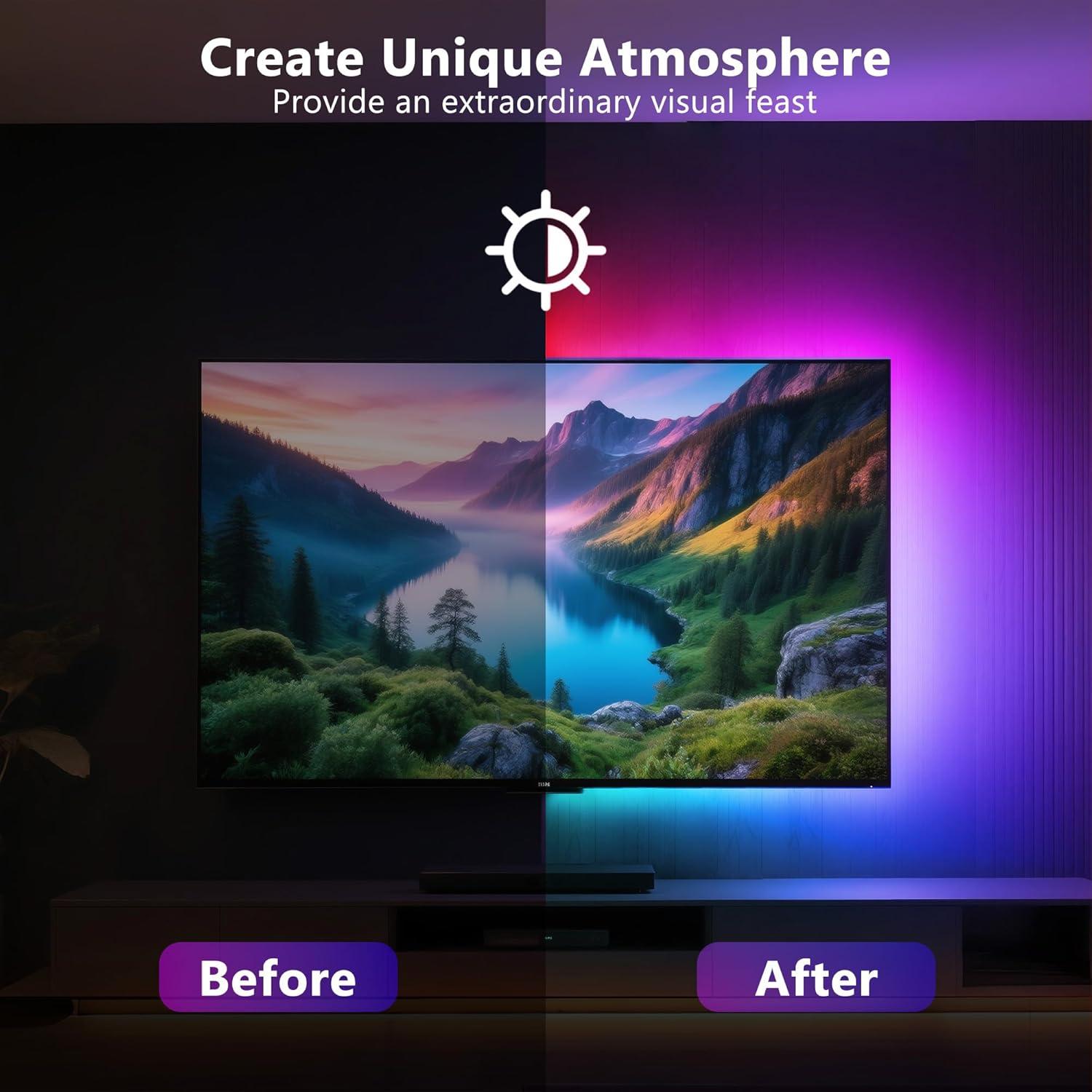 Luces de tira LED PANGTON VILLA 2.5m para TV 101-152cm