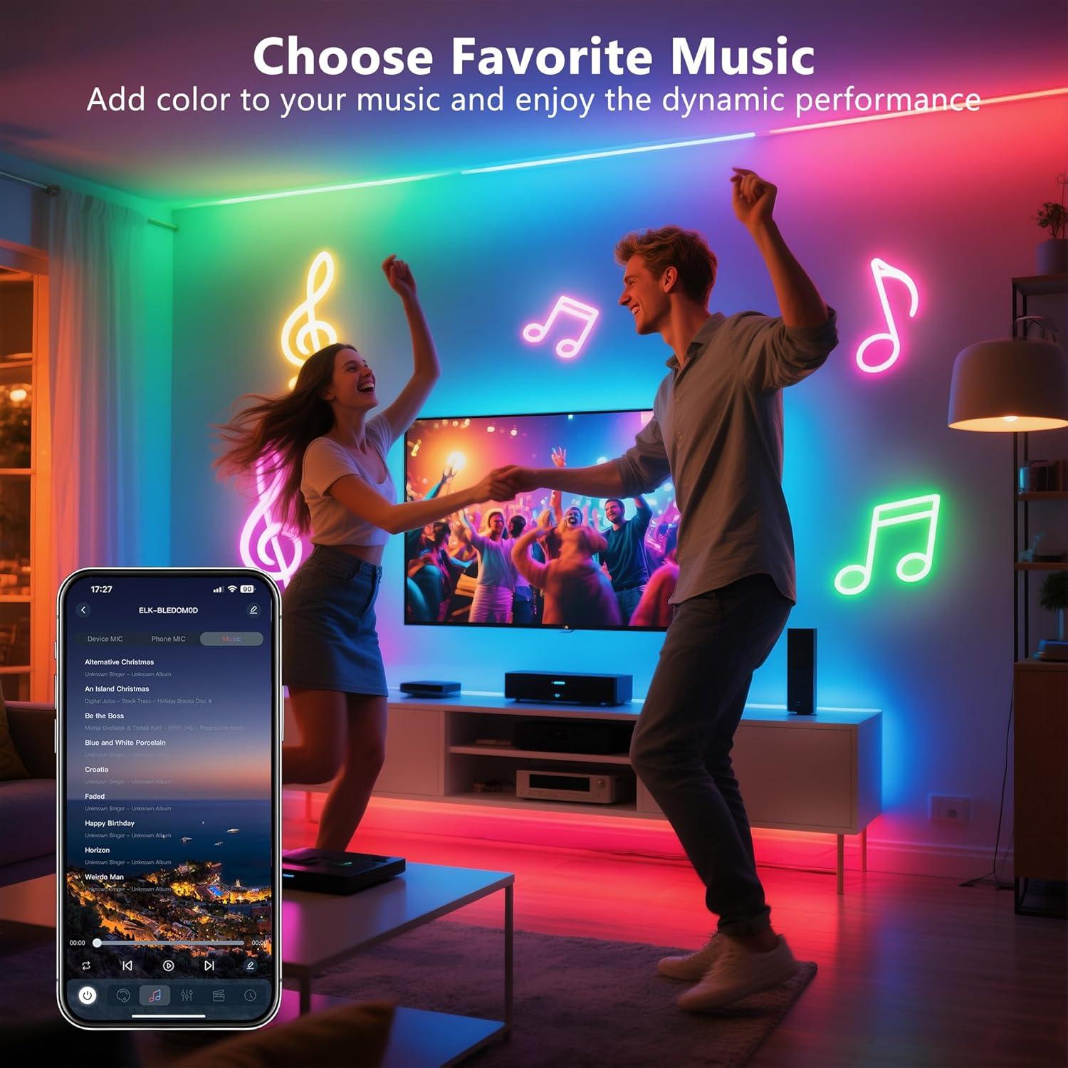 Luces de tira LED PANGTON VILLA 2.5m para TV 101-152cm