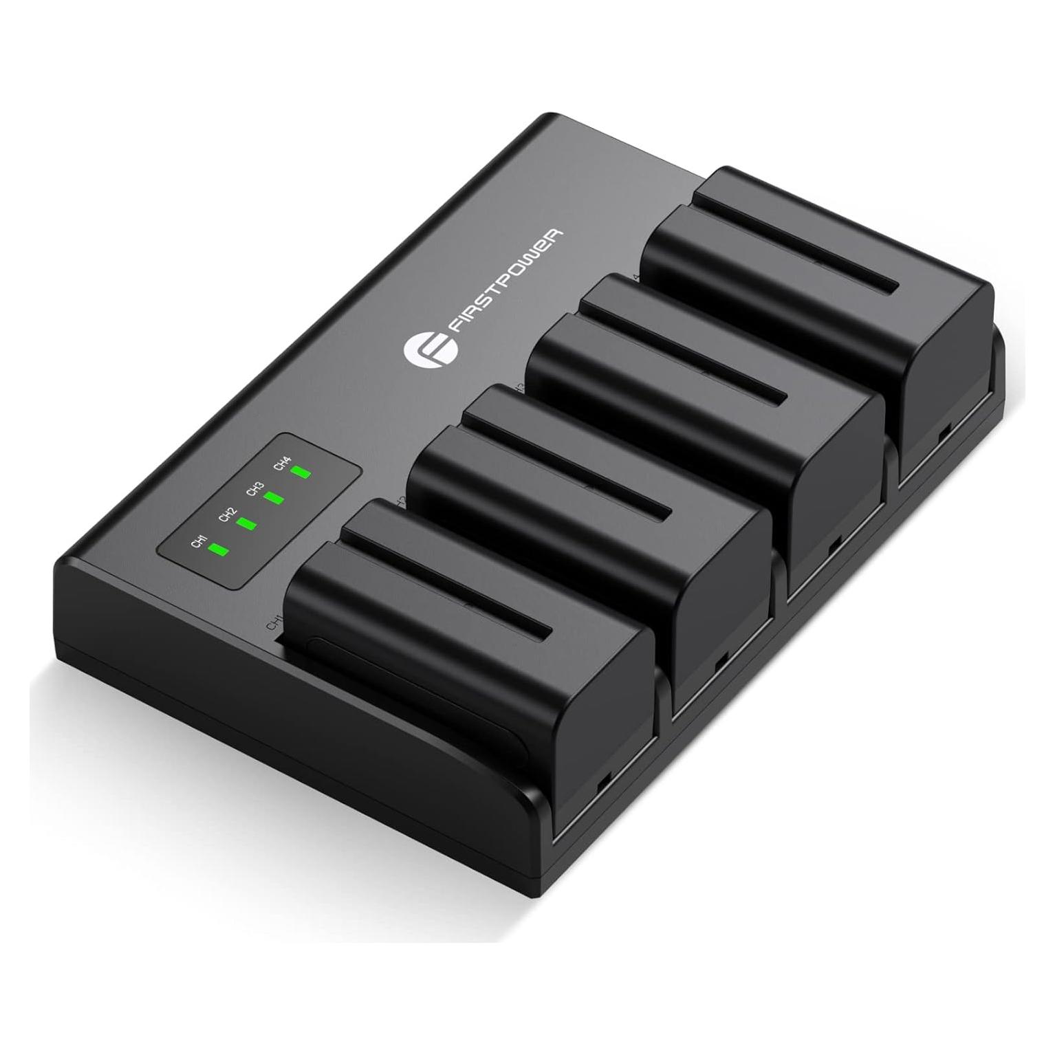 Baterías FirstPower NP-F750 4 Pack + Cargador Rápido 4 Canales