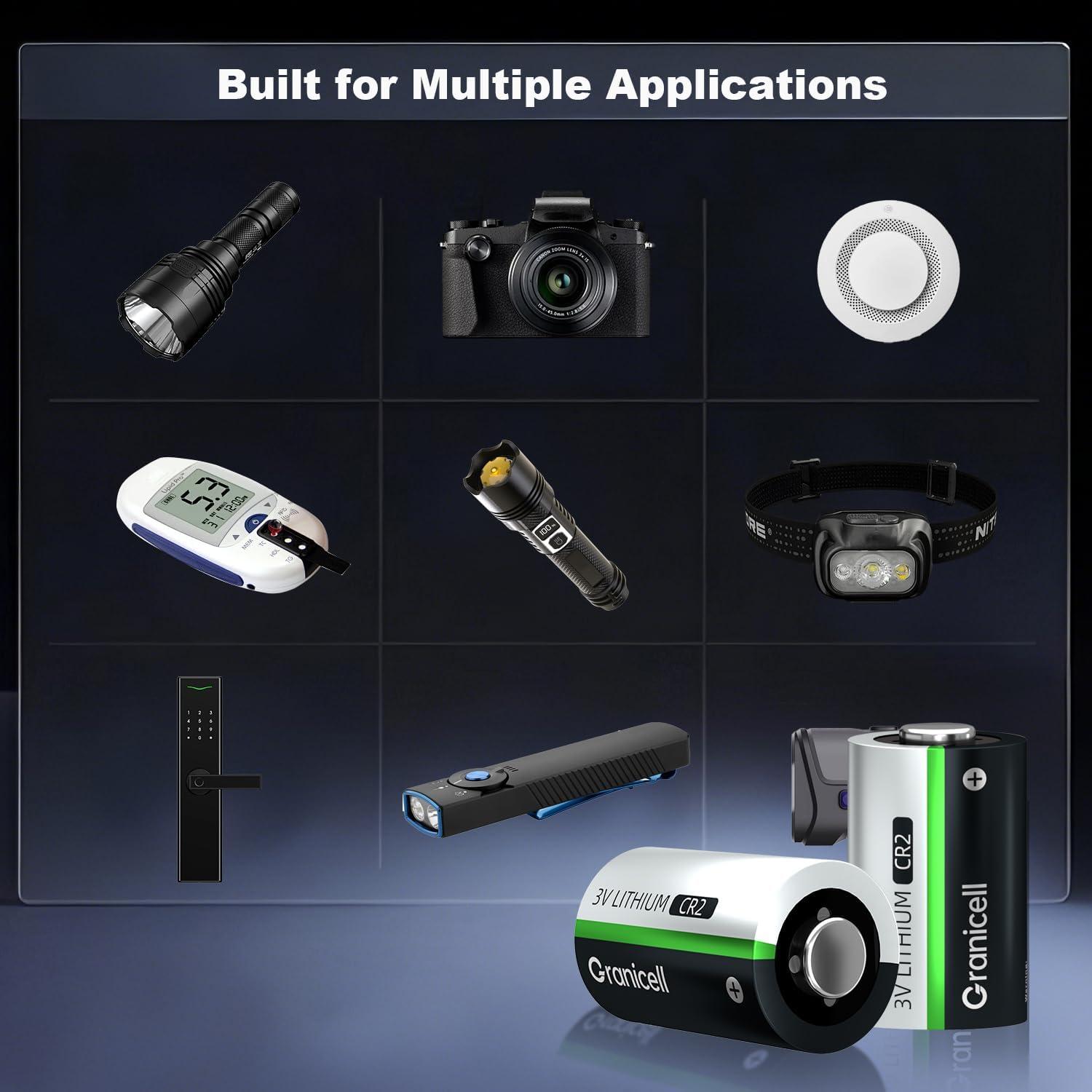 Baterías de Litio CR2 3V Granicell Paquete de 6