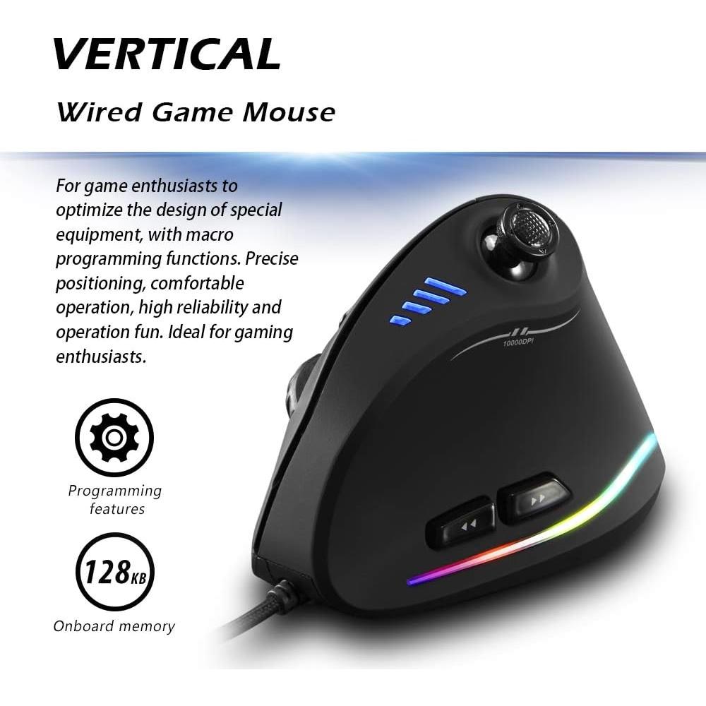 Ratón Vertical Ergonómico Attoe ATC18 10000 DPI 11 Botones