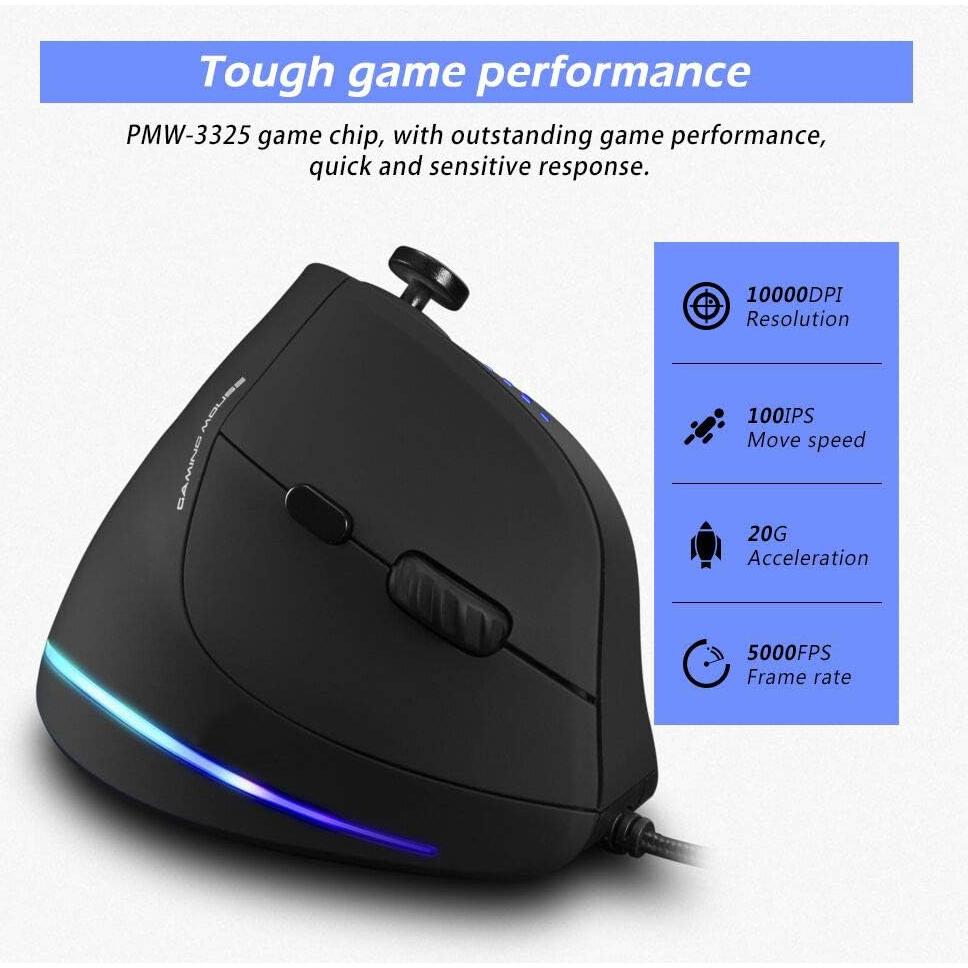 Ratón Vertical Ergonómico Attoe ATC18 10000 DPI 11 Botones