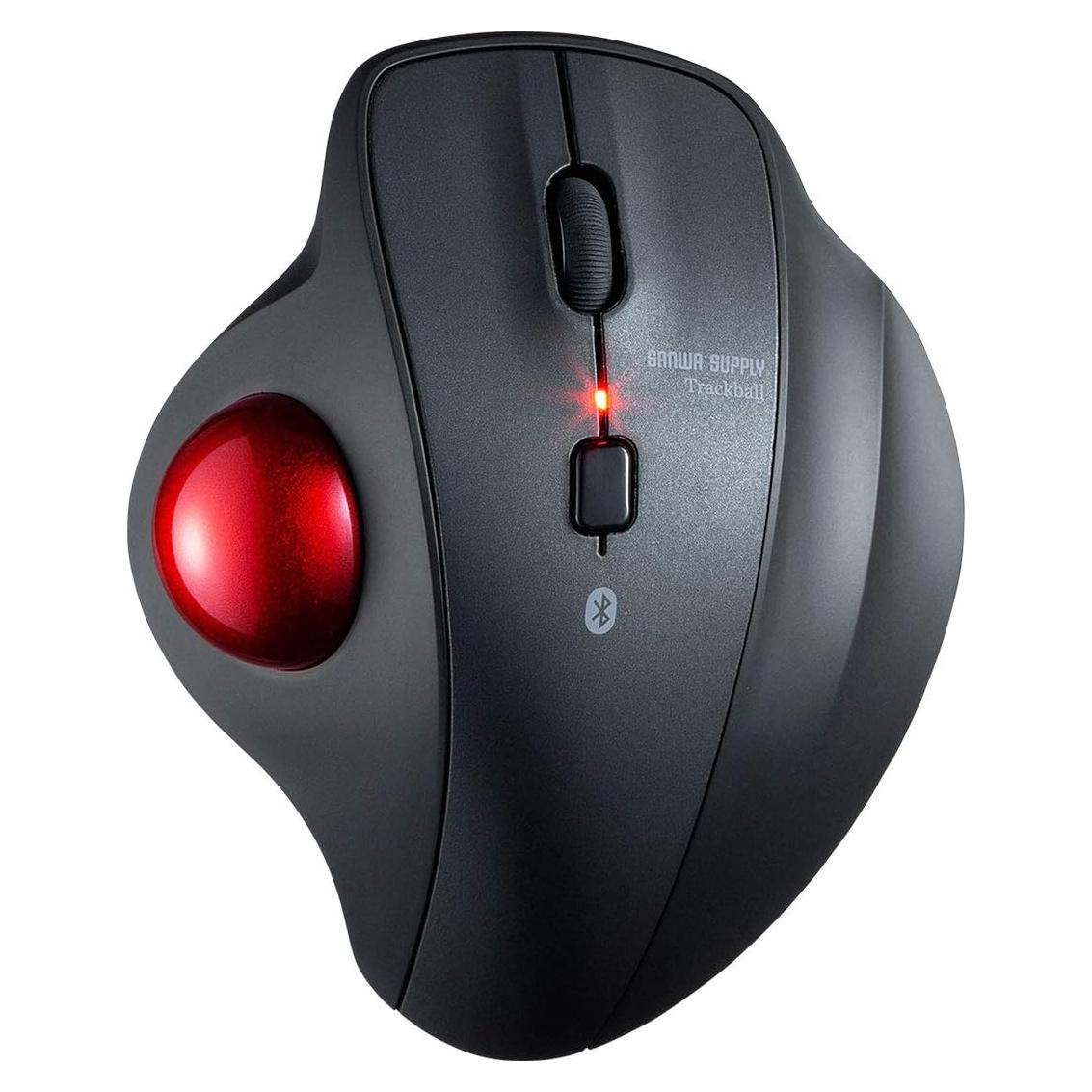 SANWA Bluetooth Ergonomic Trackball Mouse, Optical Vertical Rollerball Mice, Silent Buttons, 600/800/1200/1600 Adjustable DPI, Compatible with MacBook, Windows, macOS, iPad, Android, iOS, Chrome OS