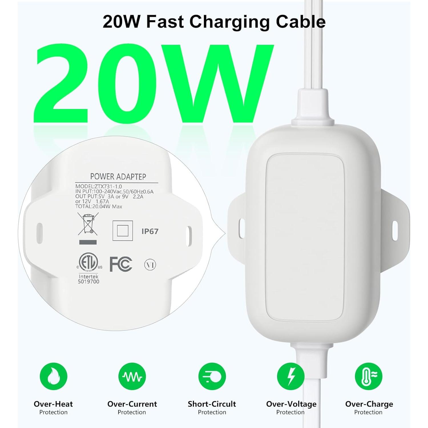 Adaptador de Poder 9.14m para Ring Spotlight Cam Plus/Pro