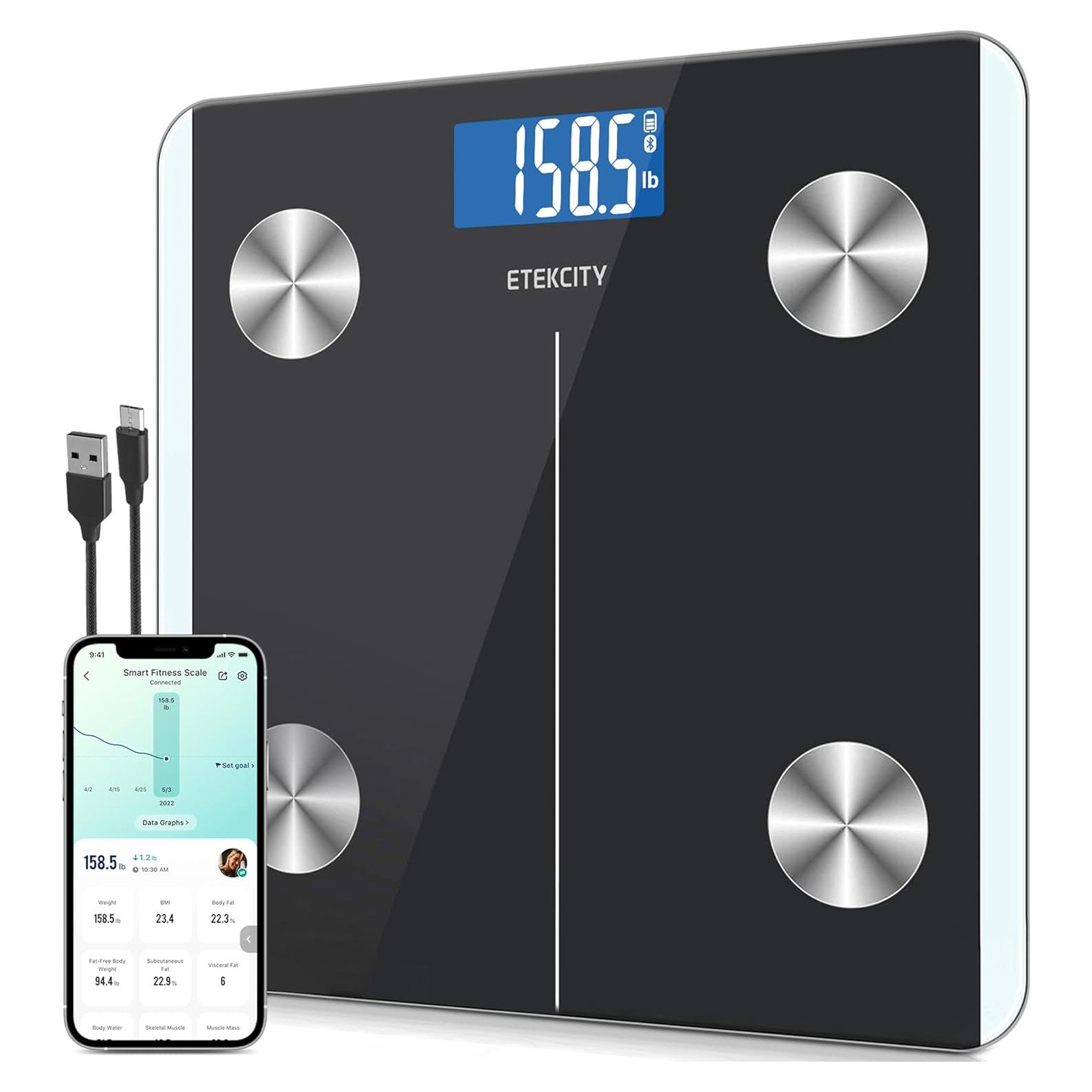 Báscula Inteligente Recargable Etekcity ESF93 con IMC y Grasa
