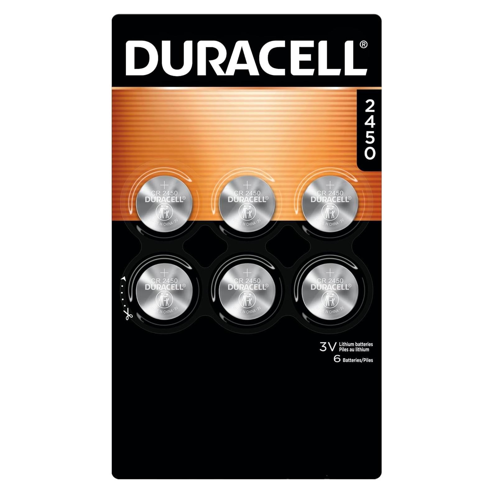 Batería de Litio Duracell CR2450 3V - Paquete de 6 Unidades