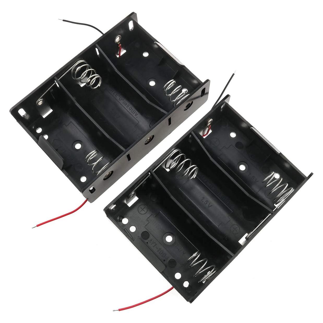 Soporte de Batería Tipo D E-outstanding 2PCS con Cables