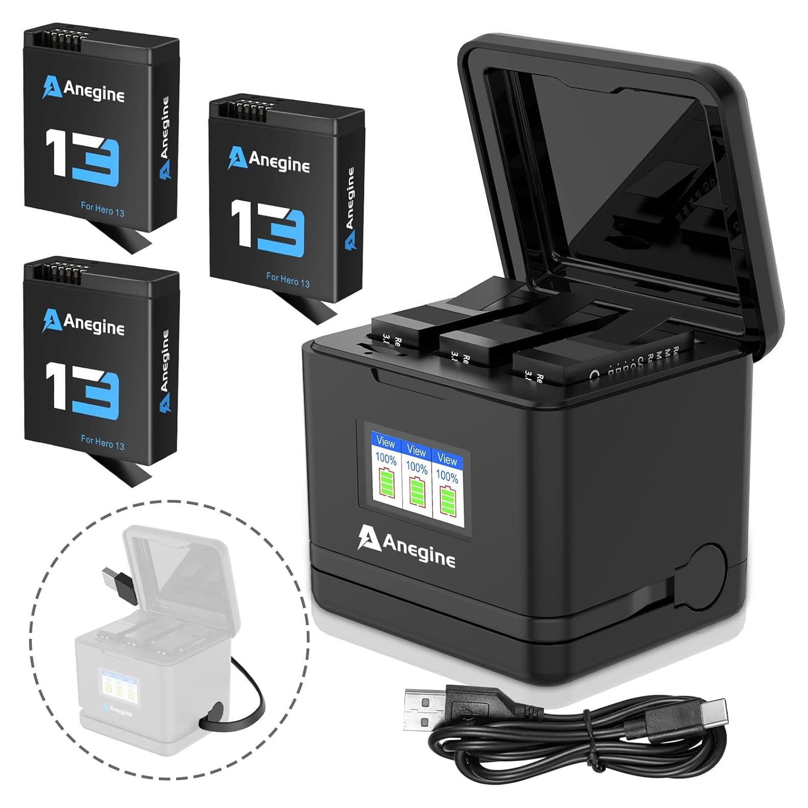 Baterías Anegine Hero 13 2300mAh + Cargador LCD 3 Canales