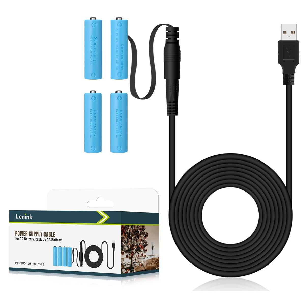 Cable de Alimentación USB a DC Lenink para Baterías AA/AAA