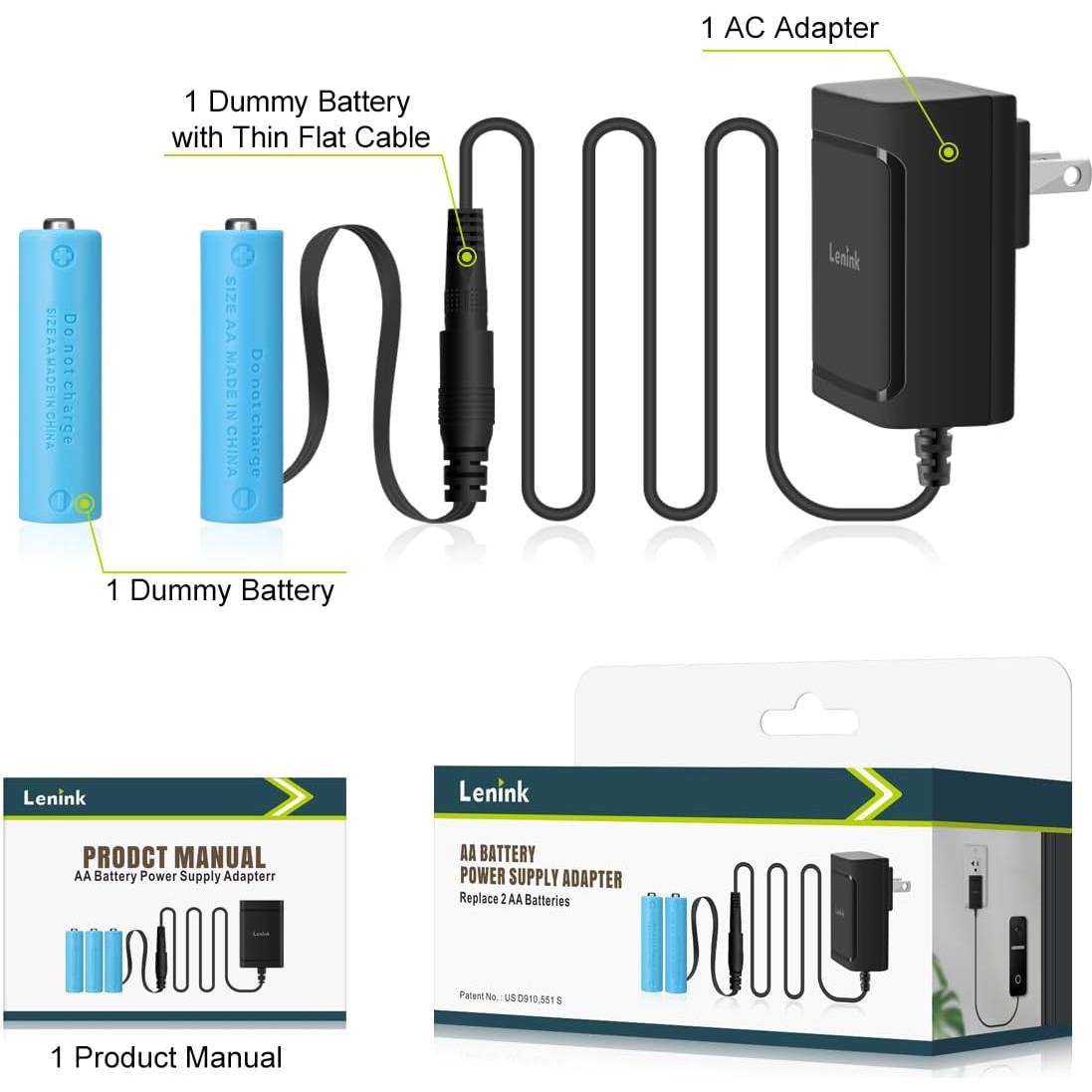 Adaptador de Fuente de Alimentación AC Lenink 3V 1A para 2 Baterías AA