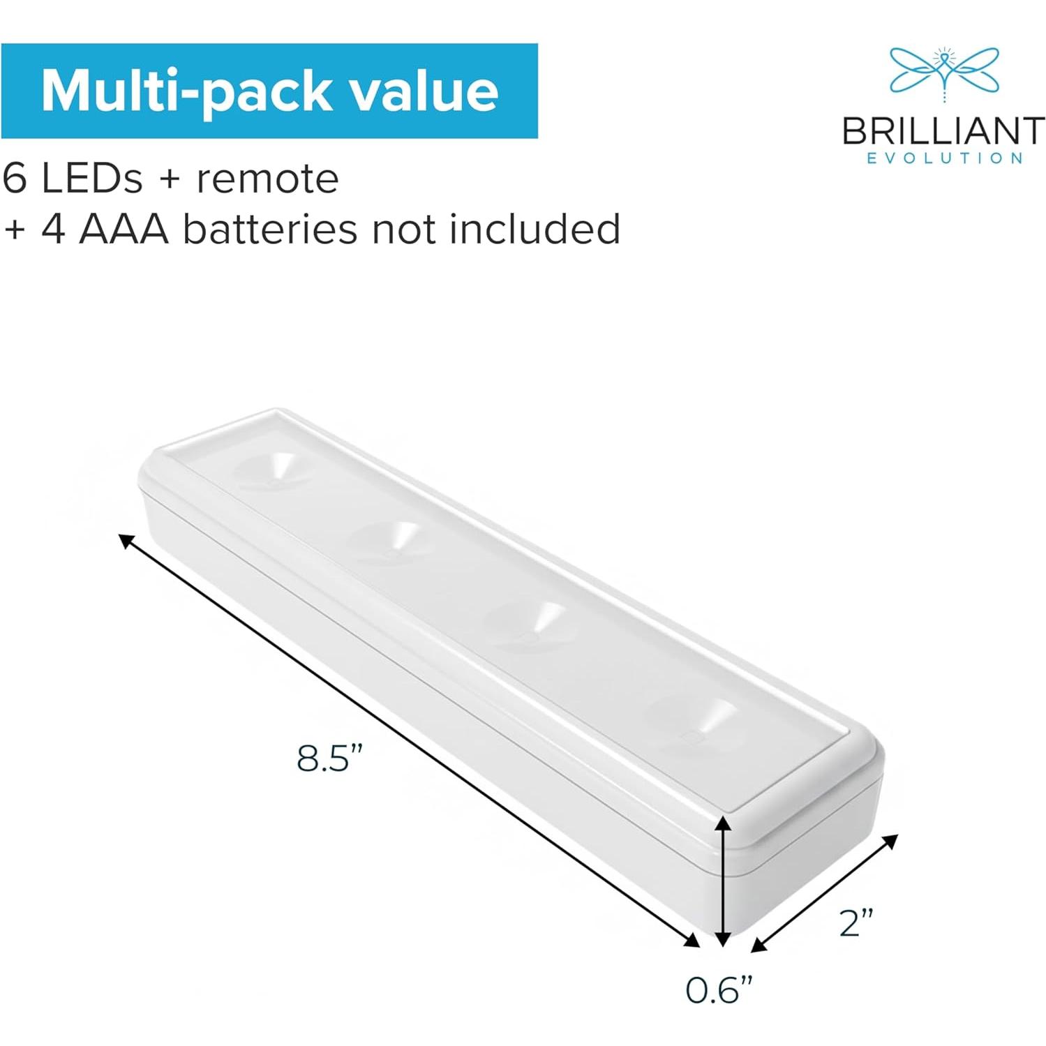 Luces LED Inalámbricas Táctiles Brilliant Evolution - 21.6 cm - Paquete de 2