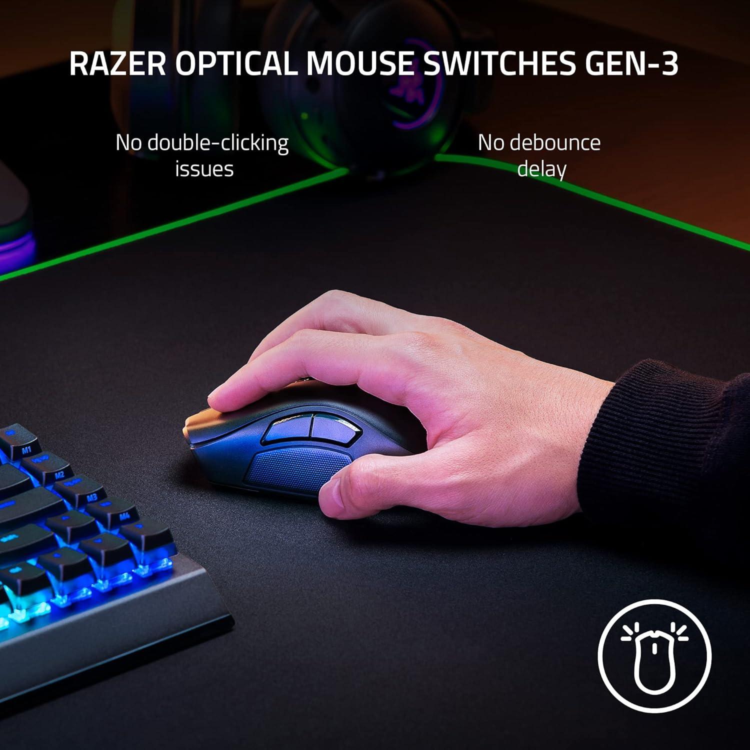 Razer Naga V2 Pro Ratón Inalámbrico 19+1 Botones 300 Horas