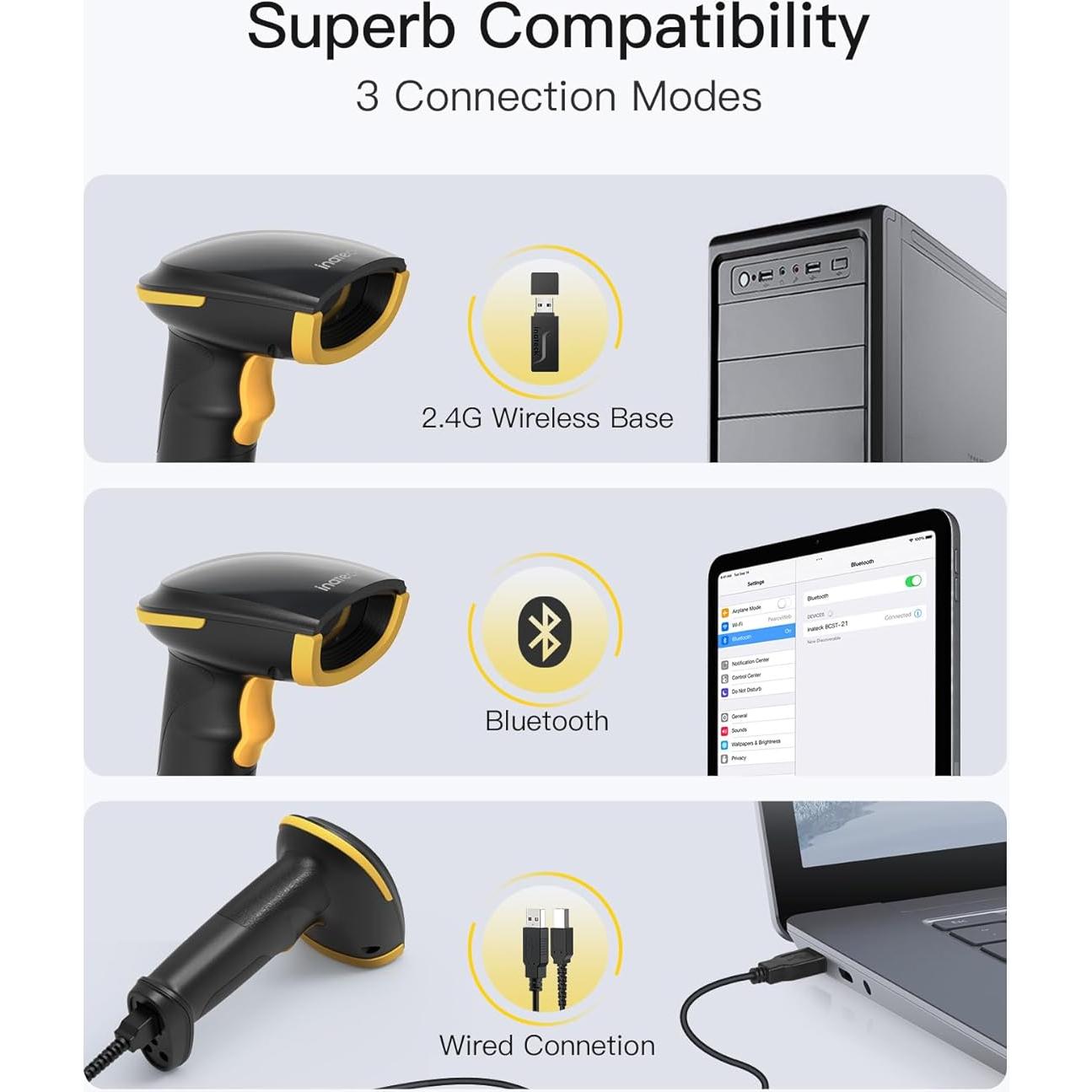 Escáner de Código de Barras Inateck BCST-21 Inalámbrico Bluetooth