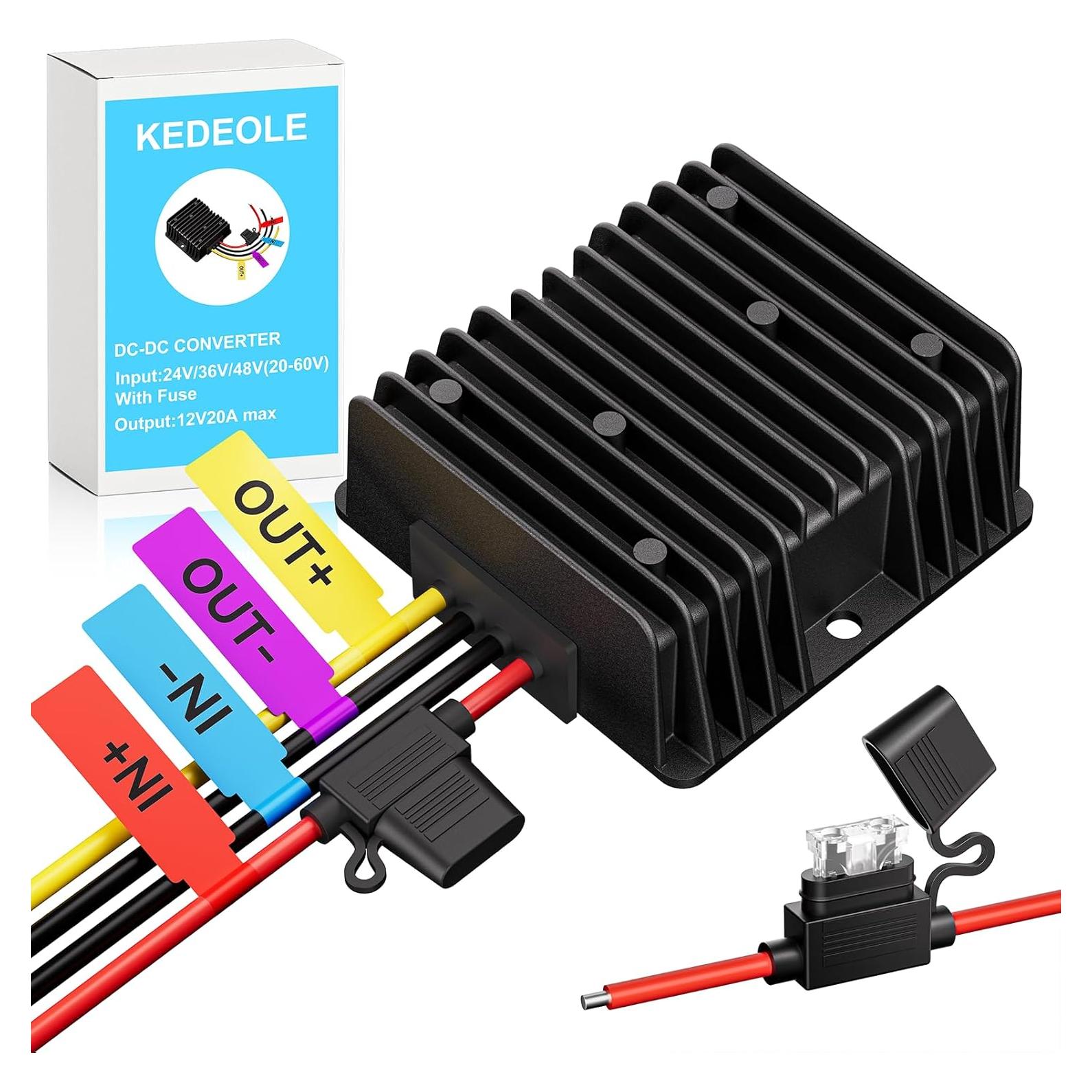 Convertidor de Voltaje 36V 48V a 12V 20A KEDEOLE