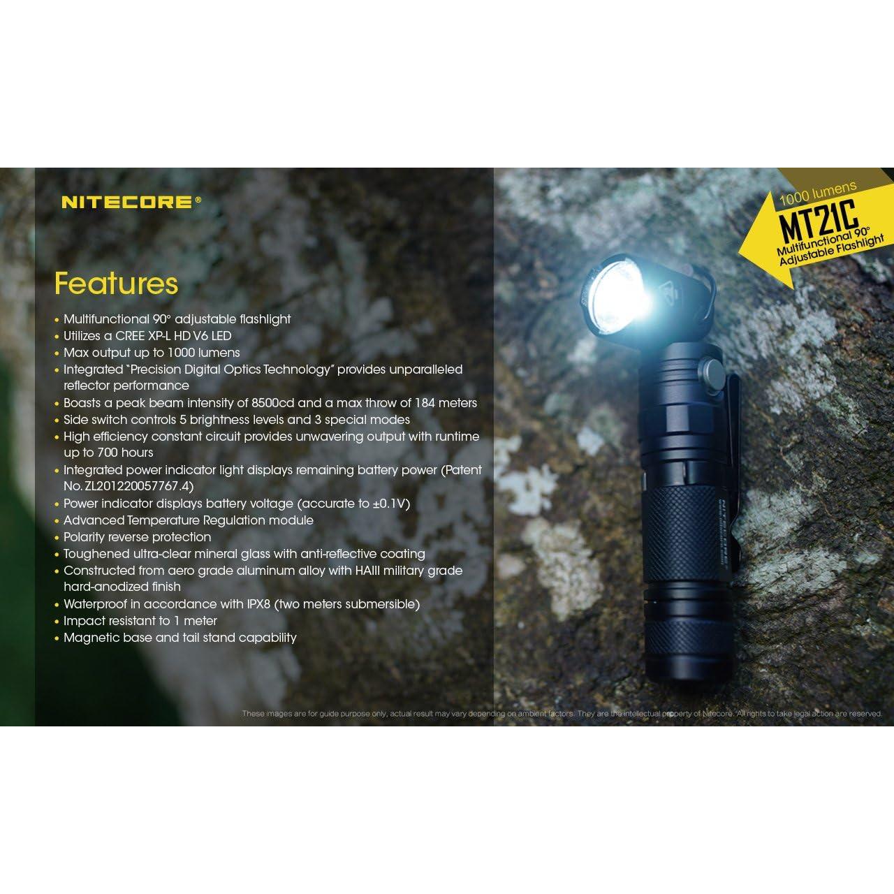 Linterna LED Nitecore MT21C 1000 Lúmenes Ajustable 90°