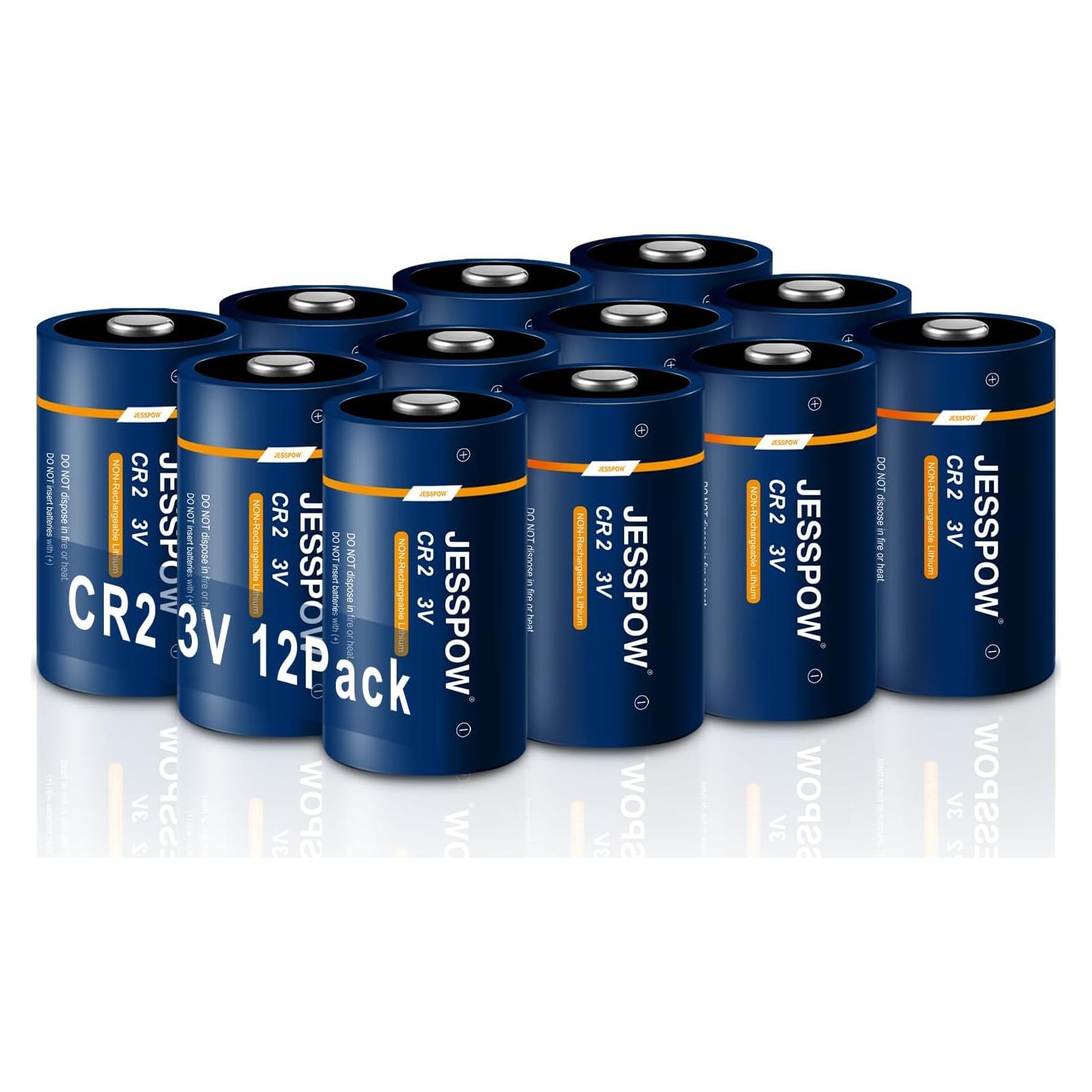 Baterías de Litio No Recargables JESSPOW CR2 3V - Paquete de 12