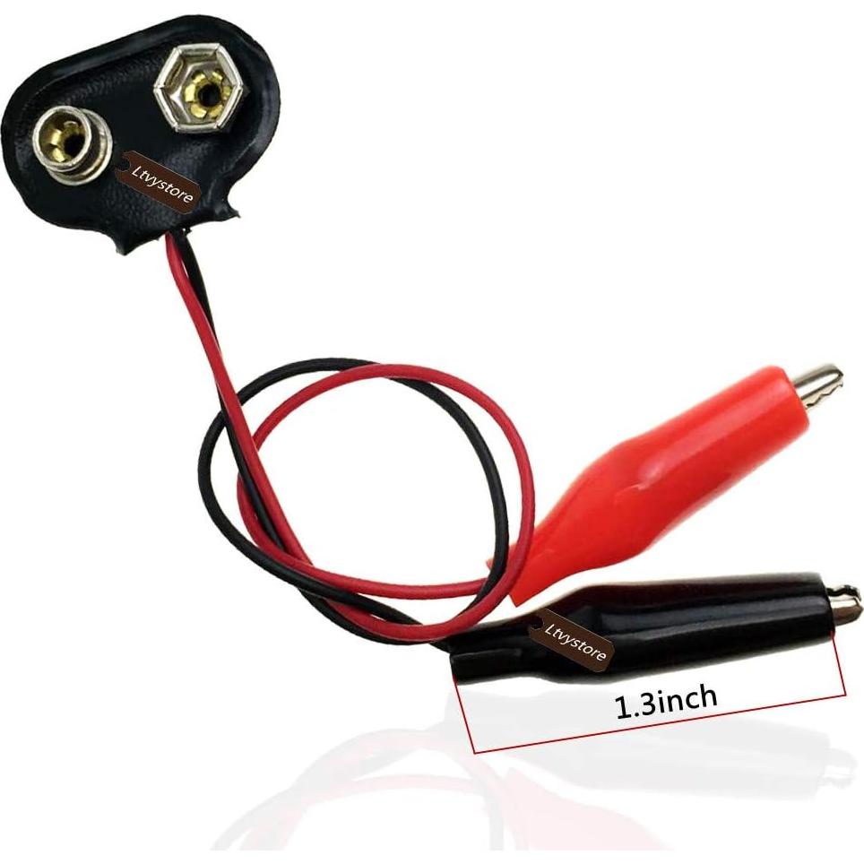 Conector de Batería 9V Ltvystore con Clips de Cocodrilo - 20 Piezas