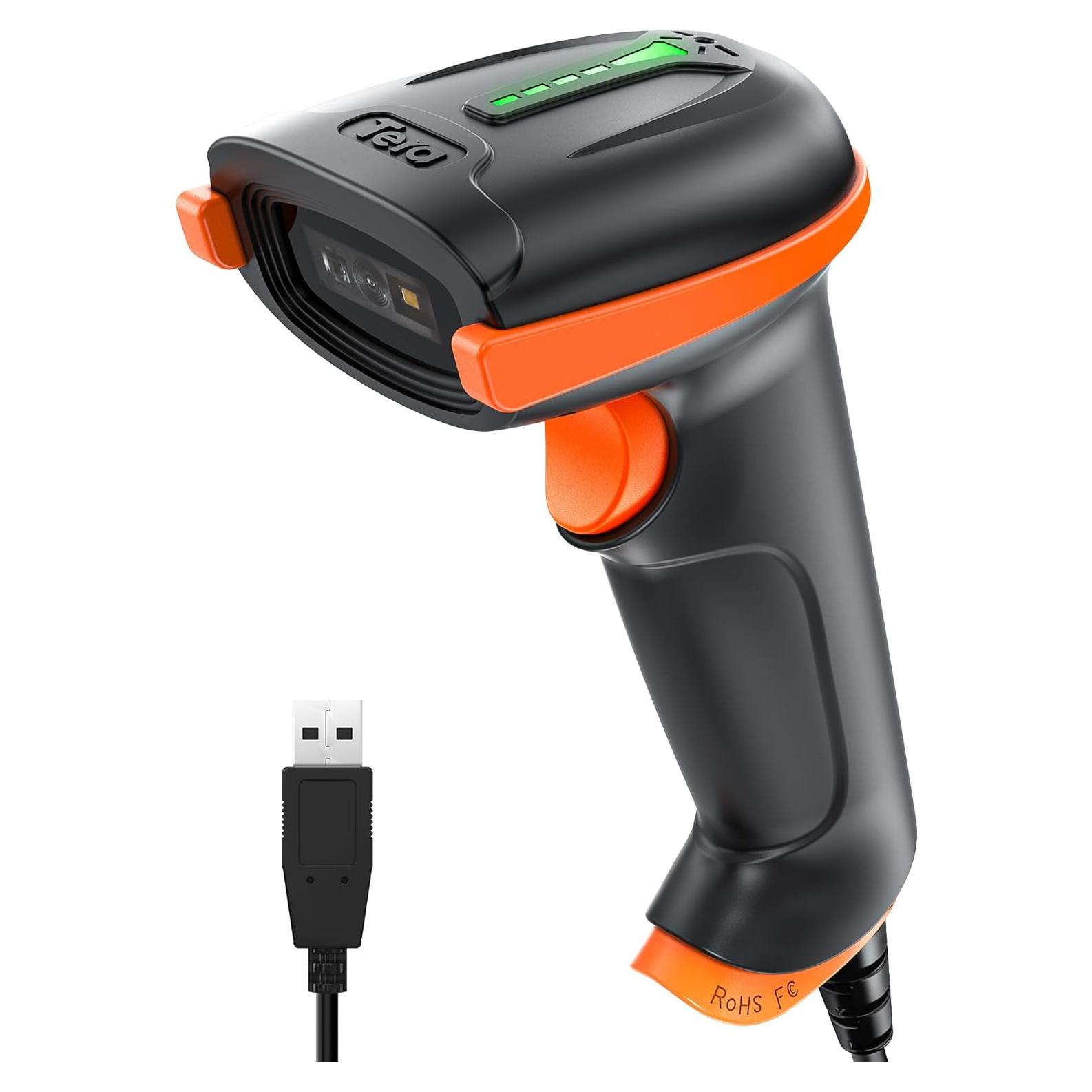 Escáner de Códigos de Barras 1D 2D Tera D5100Y USB Ergonómico